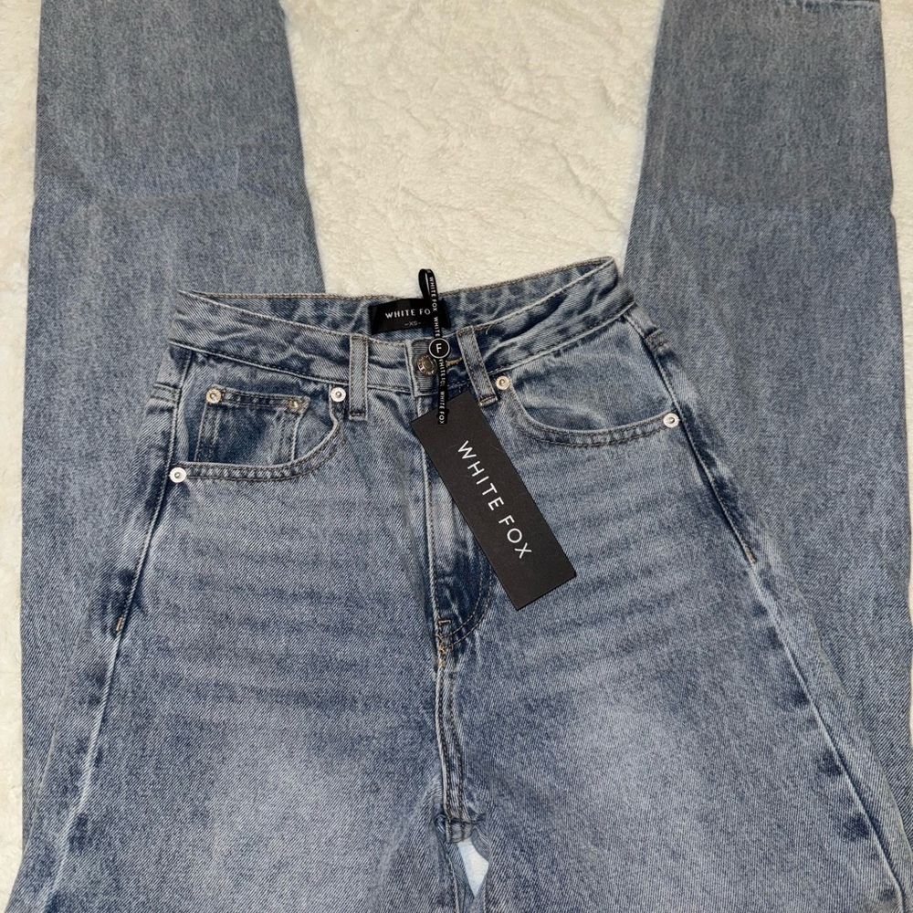 White Fox Boutique High Rise Gray Jeans